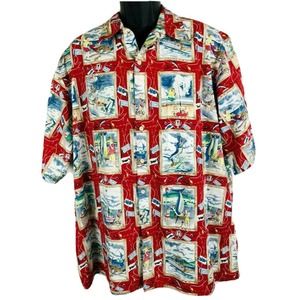 Reyn Spooner Button Down Hawaiian Camp Shirt Sailfish